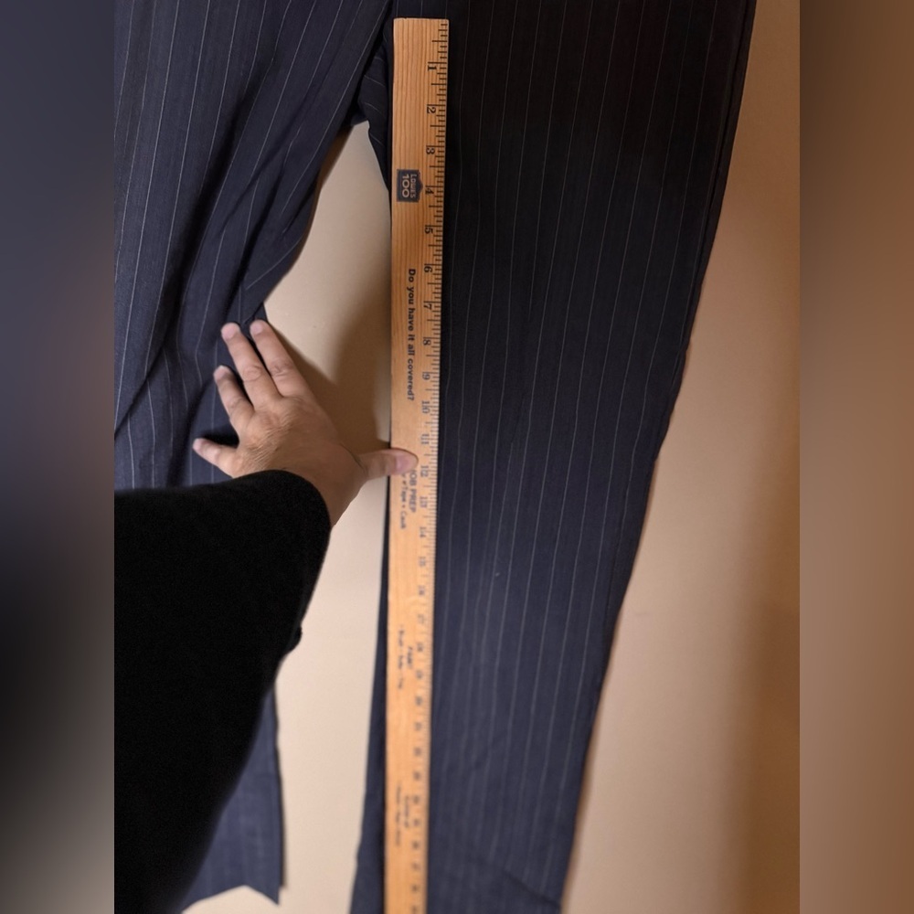 👖 Theory Pinstripe Virgin Wool Blend Trousers - Size 8 - Picture 4 of 9